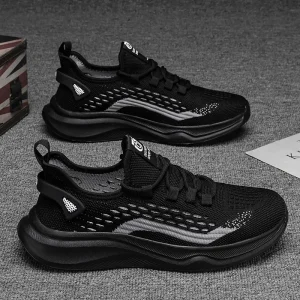 Men’s Lace up Casual Sports Shoes Summer Autumn Winter Breathable Soft Bottom Skateboarding & Running with Joker Design