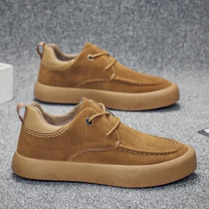 Men’s Lace up Fashion Trend Height Increasing Walking Running PU Sports Shoes PVC Midsole Comfortable Rubber Outsole