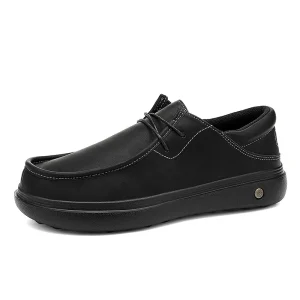 Men’s Large Custom Logo Loafers Casual Shoes Artificial PU Upper Stitching Slip-On Factory Direct