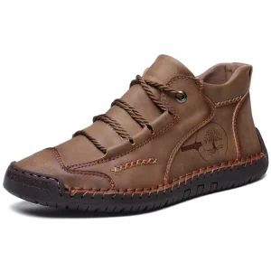 Men’s Large Size 38-48 Lightweight Casual Lace-Up Walking Shoes Anti-Slip Rubber Outsole Breathable PU Upper