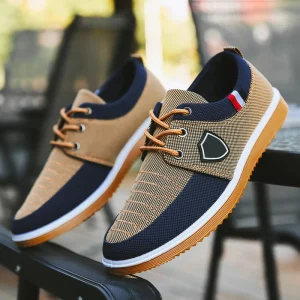Men’s Large Size All match Work Casual Shoes Korean Men’s Shoes Lace up Casual Canvas Shoes