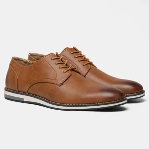 Men’s Large Size Derby Lace Up Oxford Shoes Genuine Leather Upper Breathable Comfortable Casual Shoes