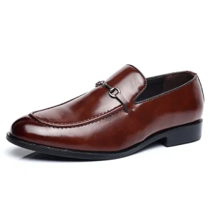 Men’s Large Size Genuine Leather Lace-up Wedding Shoes Business Casual Oxford Shoes British Korean Version Pointed Toe