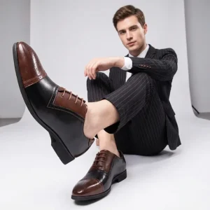 Men’s Leather Dress Shoes Breathable Casual Business Shoes