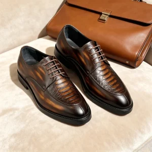Men’s Leather Dress Shoes Men Oxford Dress Shoes Cow Leather Upper Dress Shoes Business Formal Shoes