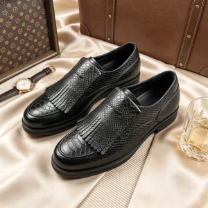 Men’s Leather Dress Shoes Men’s Round Toe Shoes Men’s Casual Business Leather Shoes for Business Office Wedding Party