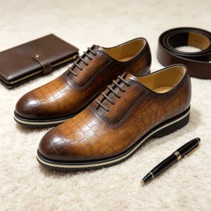 Men’s Leather Dress Sneakers Shoes Genuine Leather Casual Shoes Wedding Party Daily Office Business Luxury Designer Sneakers