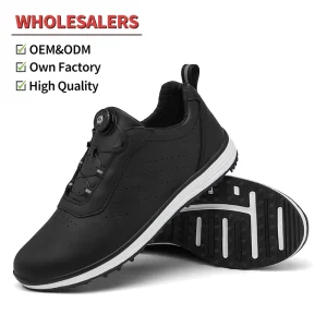 Men’s Leather Golf Shoes Casual Sports Outdoor Rubber Insole Mesh Lining