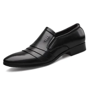 Men’s Leather Loafers Lace-up Embroidered Office & Career Light Weight Shoes