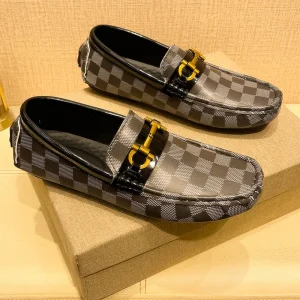 Mens Leather Loafers Non Slip Walking Flats Breathable Outdoor Slip on Casual Shoes for Male Work Office Driving Sneakers