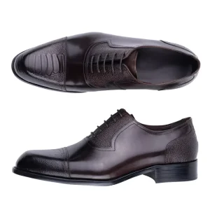 Men’s Leather Oxfords Classic Designer Printing Dress Shoes for Wedding Office Business Shoes Genuine Cow Leather