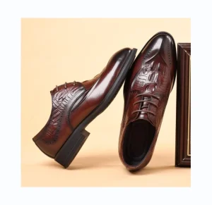 Men’s Leather Shoes Autumn New Item Top Layer Cowhide Formal Business Wedding Shoes Black Casual Men’s Shoes British Leather