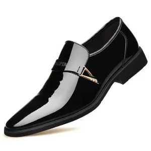 Men’s Leather Shoes Comfort Anti Slippery Slip On Closure Pointed Toe Business Casual Formal Dress All Seasons