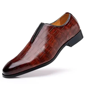 Men’s Leather Shoes Man Business Dress Shoes Male Fashion All Match Casual Shoes Light Weight Slip On Working Wedding Footwear