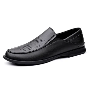 Men’s Leather Slip On Oxford Shoes Comfortable Soft Breathable Pure Leather Shoes