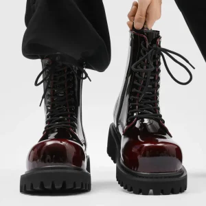 Men’s Leather Thick Soled Height Boosting Anti Slip Outdoor Casual Short Boots