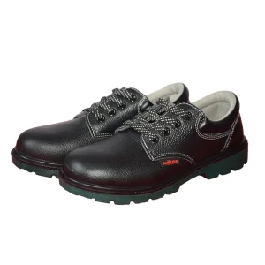 Men’s Lightweight Black Safety Shoes for Outdoor Work Anti Slip & Anti Impact PU Leather Foot Protection