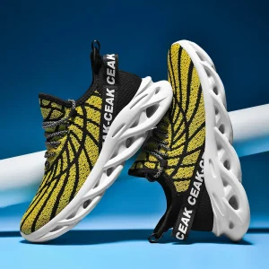 Men’s Lightweight Breathable Mesh Sports Casual Shoes Soft Lace-Up EVA Sole Spring Summer Walking Style Running Design