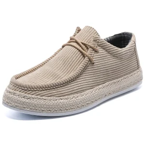 Men’s Lightweight Retro Driving Shoes Breathable Canvas Loafers Anti-Slip Functional Fashion Casual Walking Shoes