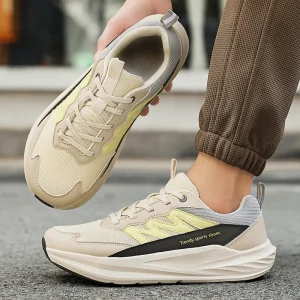 Men’s Lightweight Road Running Sneakers Extra Wide Toe Athletic Casual Shoes Athletic Track Trail Shoes with Breathable Air Mesh