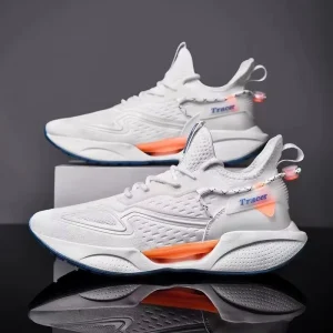 Men’s Lightweight Running Shoes Mesh Upper Trendy Lace-Up Design