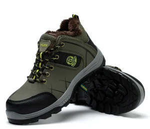 Men’s Lightweight Steel Toe Safety Shoes Puncture Resistant Smashing Resistant Leather Industrial Work Shoes