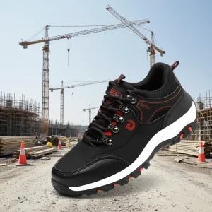 Men’s Lightweight Steel Toe Work Shoes Sports Style Anti Slip and Puncture Proof Mesh Insole for Summer