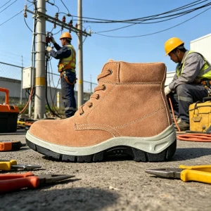 Men’s Lightweight Suede Safety Shoes Oil Resistant Anti Slip Hard Wearing Work Shoes for Contractor Procurement