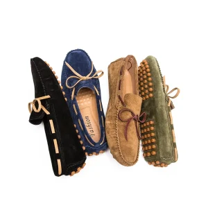 Men’s Loafers Driving Boat Shoes Moccasin Gommino Penny Loafer Faux Suede Nubuck Leather Low top Slip on Pull on Handmade Casual