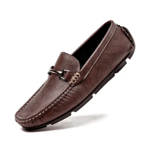 Men’s Loafers Driving Shoes Gommino Penny Loafer Flats Embossed Metal Decoration Leather Low top Slip on Pull on Handmade Casual