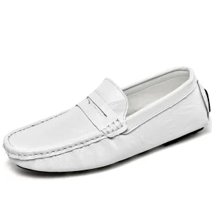 Men’s Loafers Driving Shoes Gommino Penny Loafer Flats Leather Low-top Slip on Pull on Casual Leisure Light Weight Spring Summer
