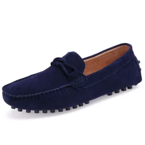 Men’s Loafers Gommino Driving Shoes Moccasins Penny Loafer Flats Spring Low-Top Faux Suede Slip-On Casual Leisure Male Handmade