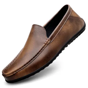 Men’s Loafers Leather Slip-on Shoes Driving Loafers Casual Penny Loafers
