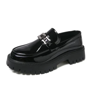 Men’s Loafers PU Slip-On Platform Shoes for Office & Career Wedding Shoes Spring Solid