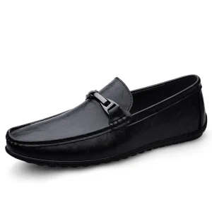 Men’s Loafers Round Toe Caps Formal Office Shoes Luxury Italian Handmade Leather Shoes Banquet Wedding Shoes
