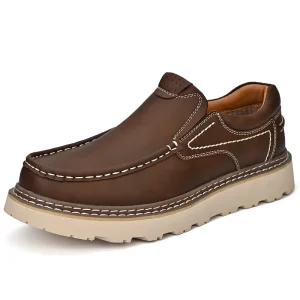 Men’s Loafers Shoes Outdoor Work & Safety Hiking Trekking Backpacking Shoes Walking Trail Cross Country Slip-on Leather Handmade