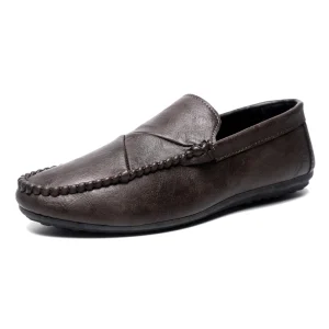 Men’s Loafers Slip-On Casual Driving Shoes Size 46 Export Africa Flat Leather PU Formal Shoes