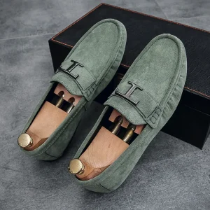 Men’s Loafers Spring Solid Color Casual Dress Shoes with Soft Rubber Soles Artificial Pu Upper for Driving Drop Shipping