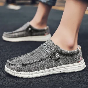 Men’s Loafers Trendy Casual Slip On Breathable Canvas Shoes Foreign Trade Set Foot Lazy