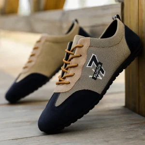 Mens Long Fashion Canvas Casual Shoes Comfortable Loafers