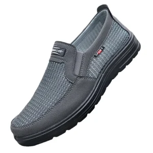 Men’s Low Top Cloth Upper Fashion Sneakers Casual Walking Black Flat Driving Shoes