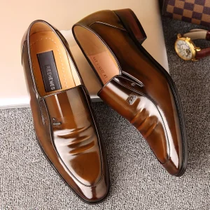 Men’s Luxury Business Leather Shoes Formal Office Shoes Fashion Designer Wedding Shoes