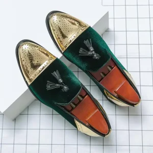 Men’s Luxury Dress Shoes PU Leather Point Toe Casual Wedding Party Shoes With Anti-Slippery Feature Custom Stock