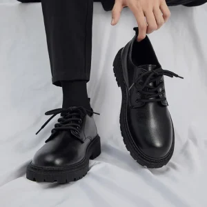 Men’s Luxury Leather Casual Dress Sneakers Fashionable Oxford Running Shoes with Lace-up Design Breathable Trendy for Summer