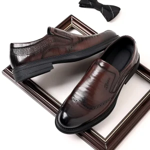 Mens Microfiber Loafers Slip-On Casual Walking Shoe Men’s Driving Meeting Dress Office Shoes