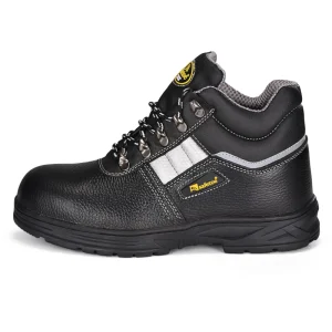 Men’s Mid Cut Leather Safety Shoes Anti-Scratching Anti-Piercing Anti-Impact Dirt-Resistant Construction Footwear