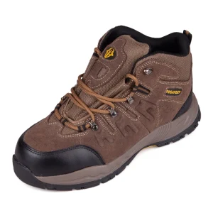 Men’s Midcut European Standard High-Security Hiking Boots Steel Toe Anti-Smash Foot Protection Suede Upper Safety Shoes