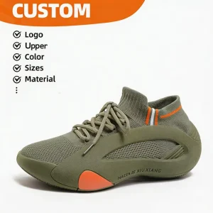 Men’s Model Sock Shoes Mesh Breathable Thick Sole Lace Up and Slip On Casual Lightweight Personalized Balanced Shoes