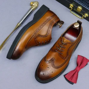 Men’s Monk-Style Buckle Watch Strap High-Quality Leather Dress Shoes British Style Formal Business Oxford Shoes