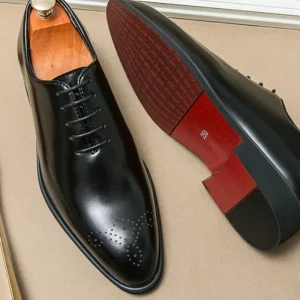 Men’s Morning Leather Shoes Genuine Leather Work One Foot Pedal Cover Toe Layer Cowhide Men’s Shoes